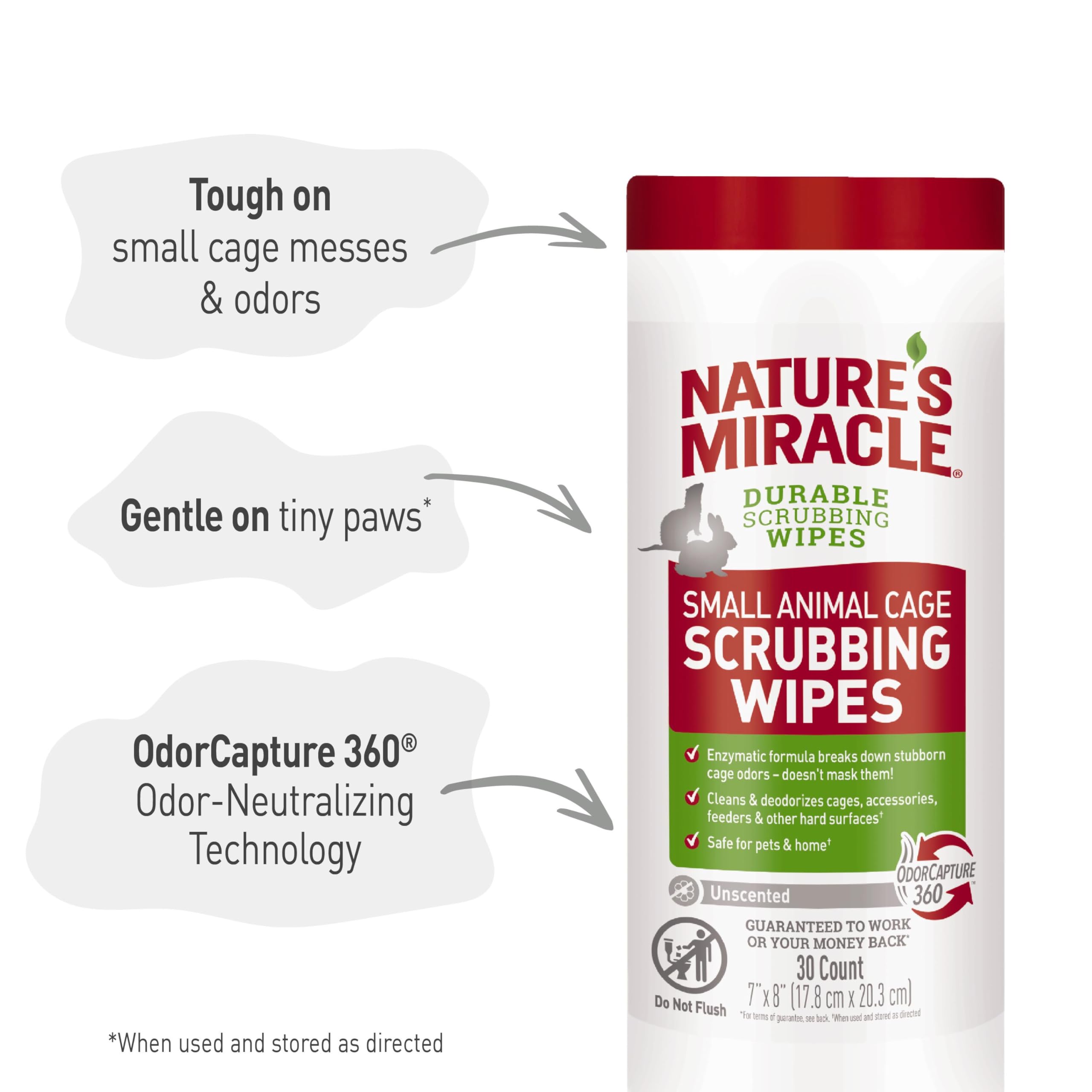 Nature'S Miracle Small Animal Cage Scrubbing Wipes 30Ct